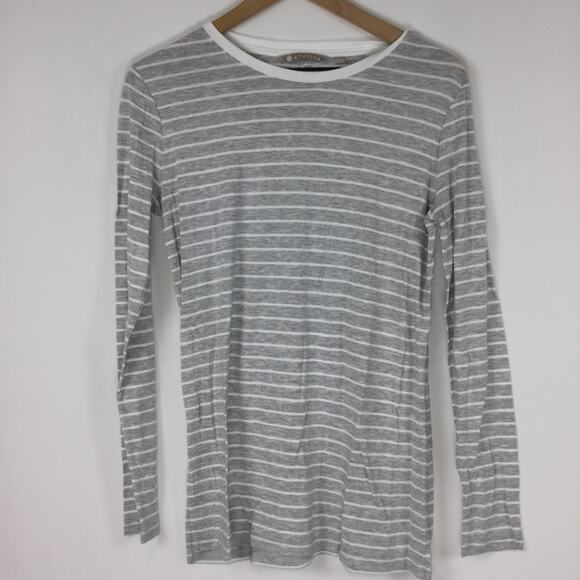 Athleta Split Side LS Striped Top, Size Small - Picture 1 of 4